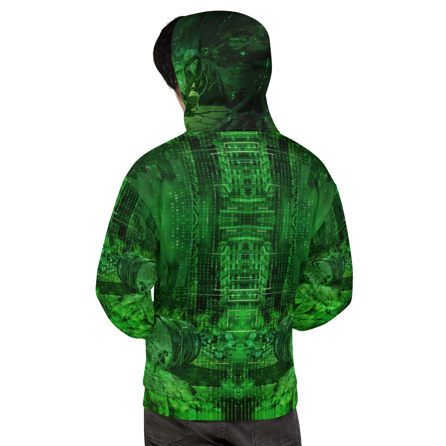 HALF L1FE - Green Split Dimension [All-Over Print Unisex Hoodie]