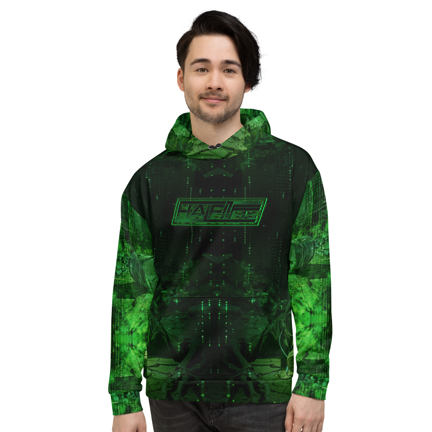 HALF L1FE - Green Split Dimension [All-Over Print Unisex Hoodie]