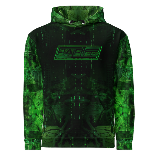 HALF L1FE - Green Split Dimension [All-Over Print Unisex Hoodie]