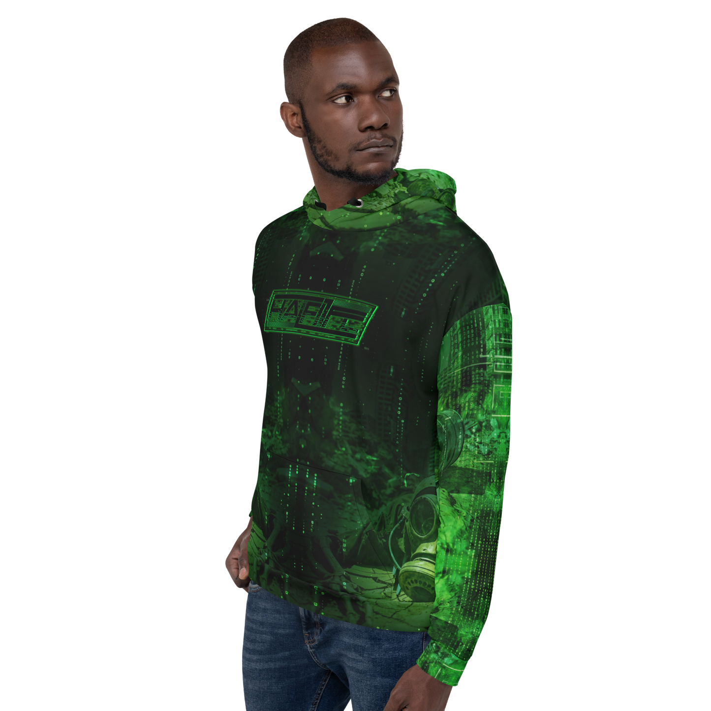 HALF L1FE - Green Split Dimension [All-Over Print Unisex Hoodie]